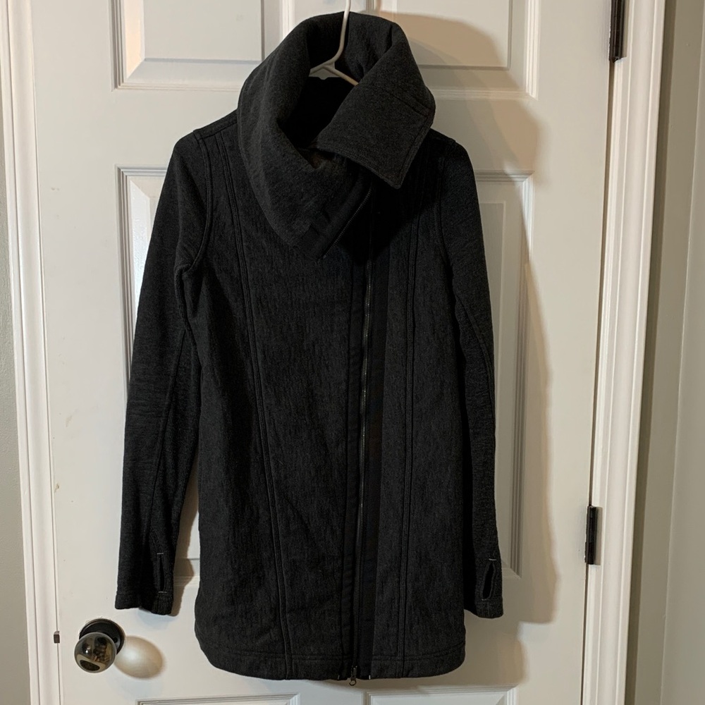 Lululemon Dark Gray Jacket/Exaggerated Collar - image 2